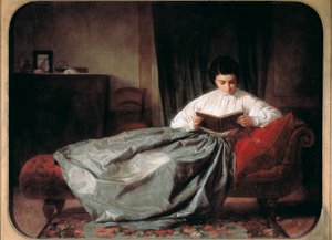 "Die Wiedergabe des Albums (?)". Gemälde von Josep Duran i Riera (1849-1928). 1872. Barcelona, Nationales Kunstmuseum von Katalonien.