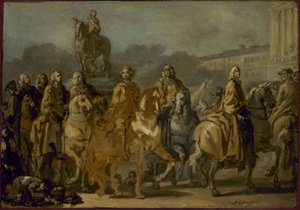 Einweihung der Statue von Ludwig XV. auf dem gleichnamigen Platz durch die Stadt Paris, 20. Juni von Joseph Marie the Elder Vien