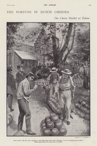 Der Käsemarkt in Edam, Niederlande (Lithografie)