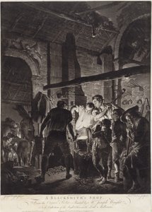Eine Schmiede, graviert von Richard Earlom (1743-97) von Joseph (after) Wright of Derby