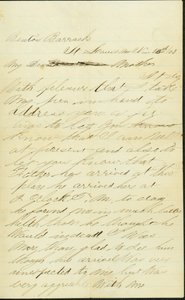 Brief unterschrieben Joseph A. Fardell, Benton Barracks, St. Louis, Mo., an Mutter, 12. November 1863