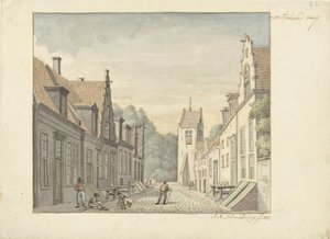 Straße im Dorf Oosterland auf Duiveland von Joseph Adolf Schmetterling