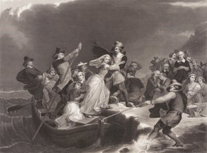 Die Pilger landen 1620 am Plymouth Rock von Joseph Andrews