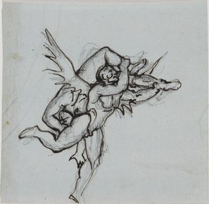 Studie zum Ratsherrn von Lucca (Dante Inferno, Canto 21, V 34) von Joseph Anton Koch