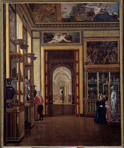 Der Schmucksaal im Louvre und die Enfilade der Säle Charles X. von Joseph Auguste