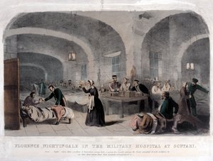 Florence Nightingale (1820-1910) im Militärkrankenhaus in Scutari während des Krimkriegs, 1856 von Joseph Austin Benwell