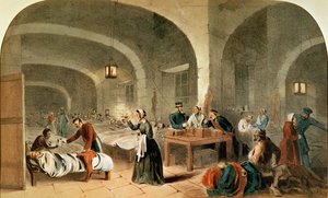 Skizze einer Station im Krankenhaus von Scutari, ca. 1856 von Joseph Austin Benwell