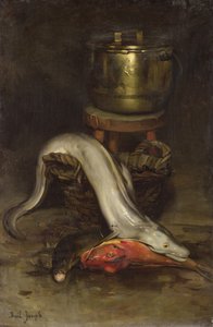 Stillleben mit Fisch und Kessel von Joseph Bail