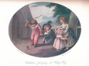 Kinder spielen mit Peitschenkreisel, 1910