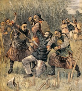 Zwei französische Offiziere, getötet in Quang-Tcheou-Wan, Dezember 1899, zu Beginn des Boxeraufstands. China