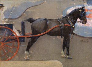 Pferd und Wagen mit Dame