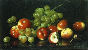 Stillleben mit Zieräpfeln und Trauben von Joseph Decker