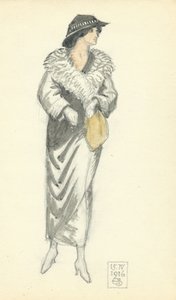 Modische Dame, 15.IV.1916, 1916