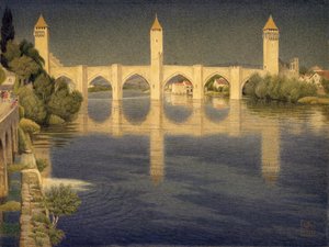 Pont Valentré, Cahors, Südseite von Joseph Edward Southall