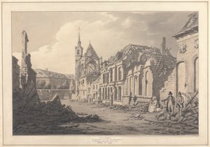 Ansicht des Klarissenklosters in Valenciennes nach der Belagerung