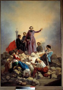 Revolution 1848: Der Erzbischof Denis Affre auf der Barrikade Faubourg Saint Anthony 26/06/1848