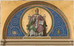 Skizze für die Kirche Saint-Ambroise: Heiliger Ambrosius, ca. 1866 von Joseph Frederick Charles Soulacroix