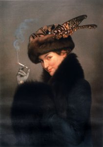 Frau raucht Zigarette von Joseph Granie