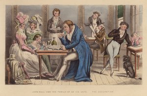 John Bull und seine Familie in einem Eiscafé