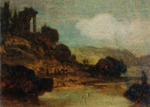 Landschaft mit Ruine von Joseph Hasslwander