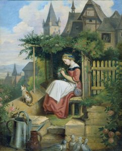 Mädchen im Hausgarten