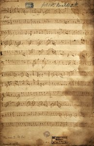 Partitur für Trio von Bariton, Viola und Bass für die Angerfertigten