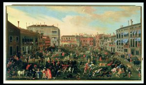 Fest der Stiere, Campo San Polo von Joseph Heintz der Jüngere