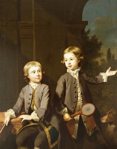 Doppelporträt von Henry Penruddocke Wyndham und seinem Bruder Wandham, Dreiviertellänge, 1743