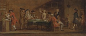 Figuren in einer Taverne oder einem Kaffeehaus, ca. 1725 oder nach 1750 von Joseph Highmore