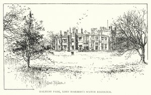 Dalmeny Park, Lord Roseberys schottische Residenz von Joseph Holland Tringham