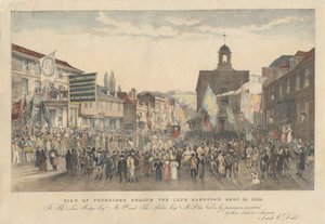 Ansicht von Tonbridge während der letzten Wahl, 18. Dezember 1832