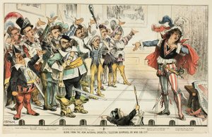 Szene aus der neuen Nationaloperette, aus Puck von Joseph Keppler