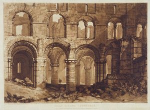 Holy Island Cathedral, graviert von Charles Turner, 1808 von Joseph Mallord William (after) Turner