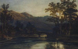 Eine Brücke über einen Fluss im Mondlicht, 1798 von Joseph Mallord William Turner