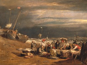 Ein Fischmarkt am Strand, ca. 1802-04 von Joseph Mallord William Turner