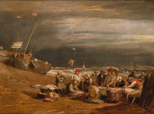 Ein Fischmarkt am Strand, ca. 1802-04 von Joseph Mallord William Turner