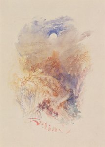 Ein Gebirgspass im Mondlicht, ca. 1845 von Joseph Mallord William Turner