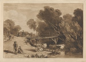 Brücke und Kühe von Joseph Mallord William Turner