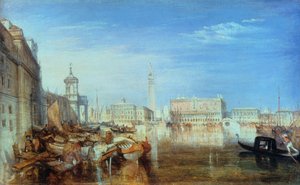 Seufzerbrücke, Dogenpalast und Zollhaus, Venedig: Canaletti Gemälde, 1833 von Joseph Mallord William Turner