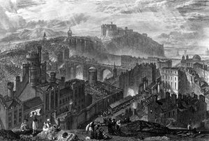 Edinburgh vom Calton Hill, graviert von George Cooke, 1820 von Joseph Mallord William Turner