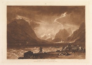 Thunersee, Swiss Liber Studiorum, Teil III, Tafel 15, 10. Juni 1808 von Joseph Mallord William Turner