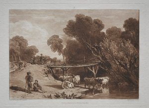 Liber Studiorum: Die Brücke und Kühe von Joseph Mallord William Turner