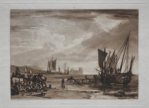 Liber Studiorum: Schiffe beim Entladen von Joseph Mallord William Turner