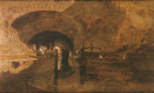 Männer und Lastkähne am Tunneleingang von Joseph Mallord William Turner