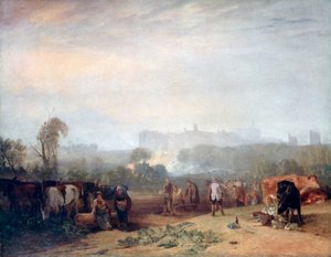 Pflügen von Rüben, nahe Slough, Windsor, um 1809 von Joseph Mallord William Turner