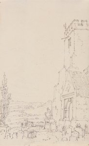 Südportal und Turm einer unbekannten Kirche, ca. 1790-95