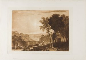 Die Brücke und Ziegen, Platte 43 aus Liber Studiorum von Joseph Mallord William Turner