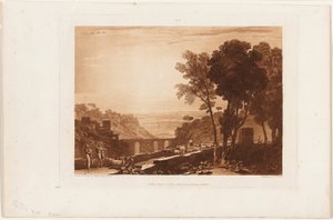 Die Brücke und Ziegen, Platte 43 aus Liber Studiorum von Joseph Mallord William Turner