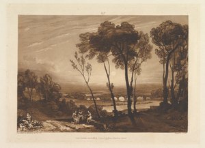 Die Brücke in der mittleren Entfernung (Liber Studiorum, Teil III, Platte 13) von Joseph Mallord William Turner