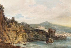 Die Küste unter Vietri, Salerno in der Ferne, die Burg über der Torre Crestarella von Joseph Mallord William Turner